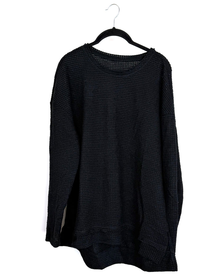 Black Waffle Knit Sweater Size 6/8