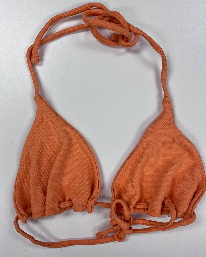Creamsicle Orange Textured String Bikini Top - Small