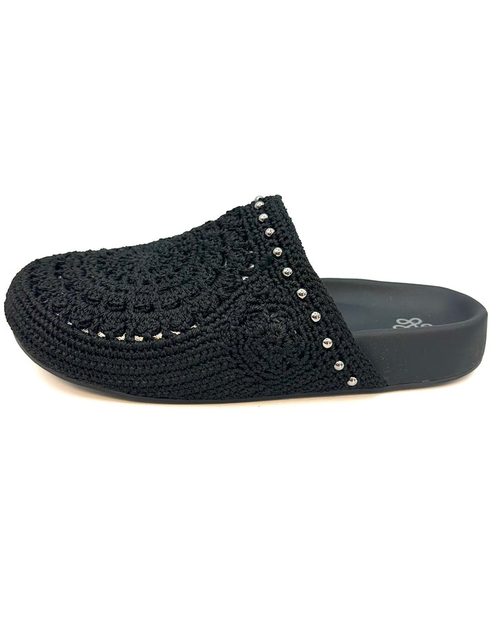 Black Crochet & Silver Clogs - Size 8, 9 and 10