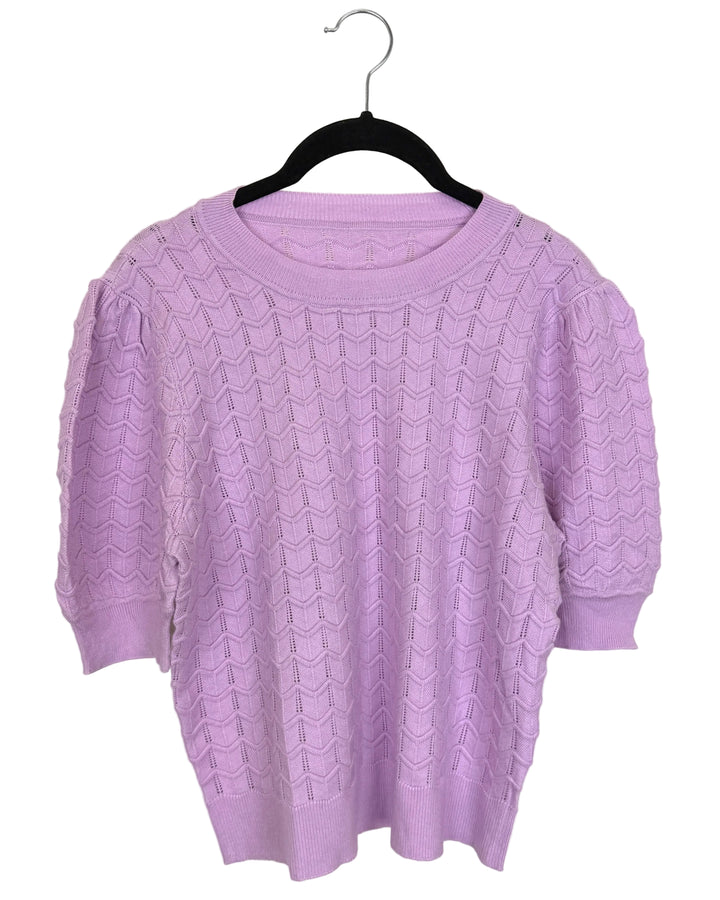 Light Purple Short Sleeve Sweater - Size 4/6