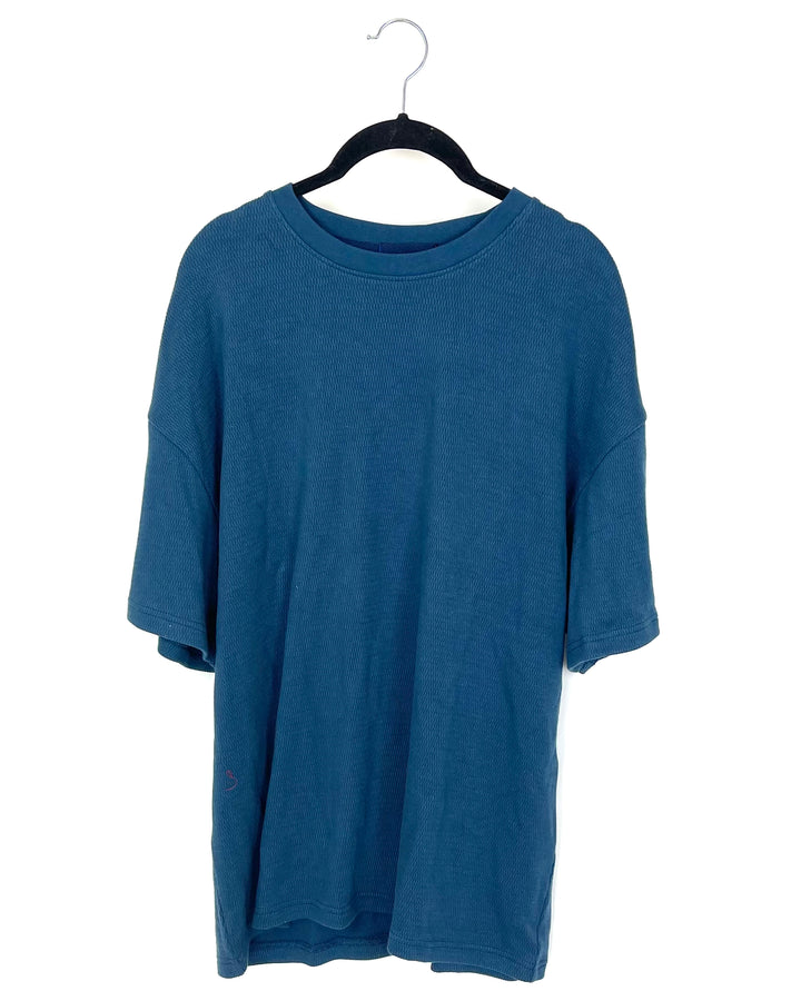 MENS Stone Blue Texture Shirt - Medium
