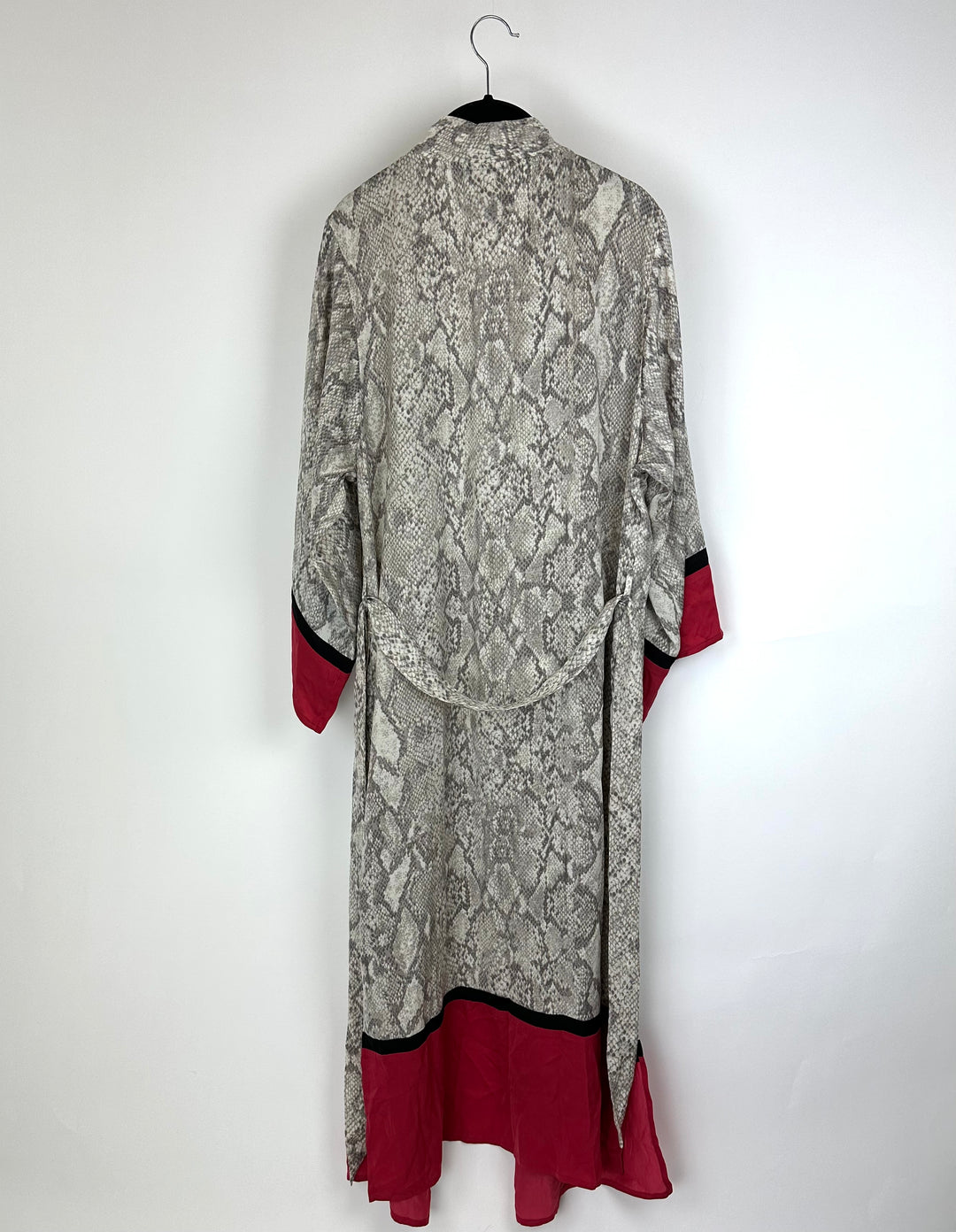 Grey Snake Skin Print Robe - S/M