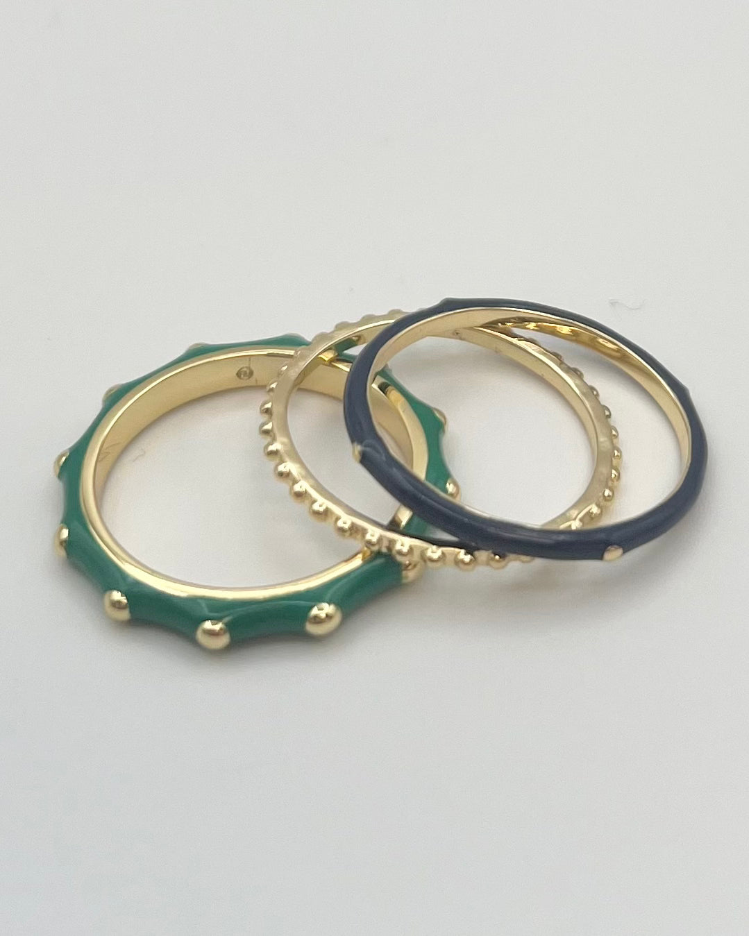 Blue & Green Ring Stack - Size 7