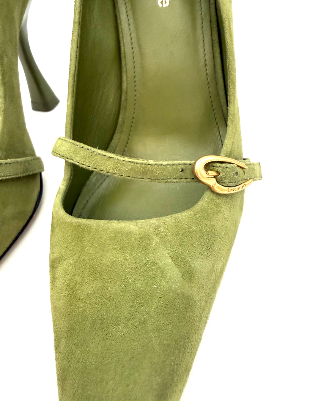 Olive Green Suede Heel - Size 6.5