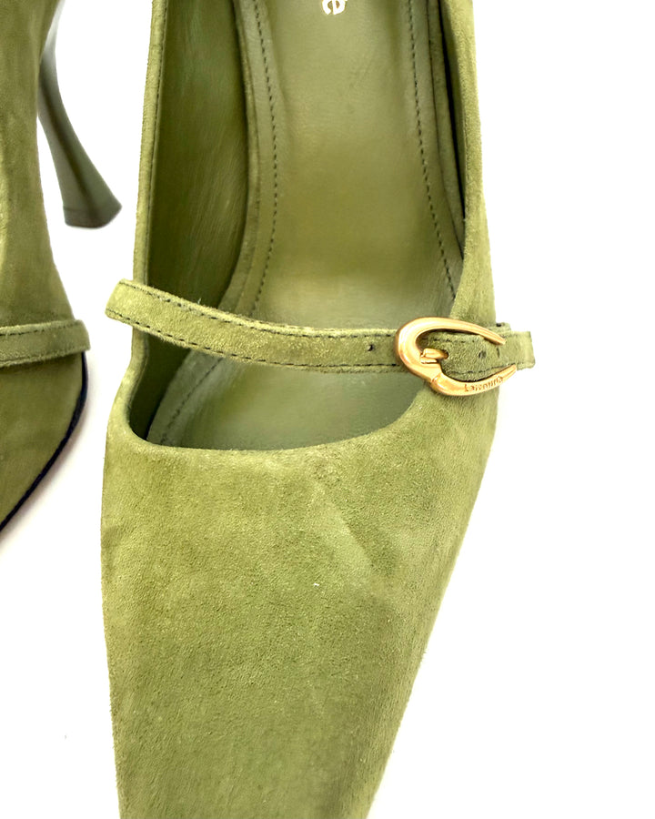 Olive Green Suede Heel - Size 6.5