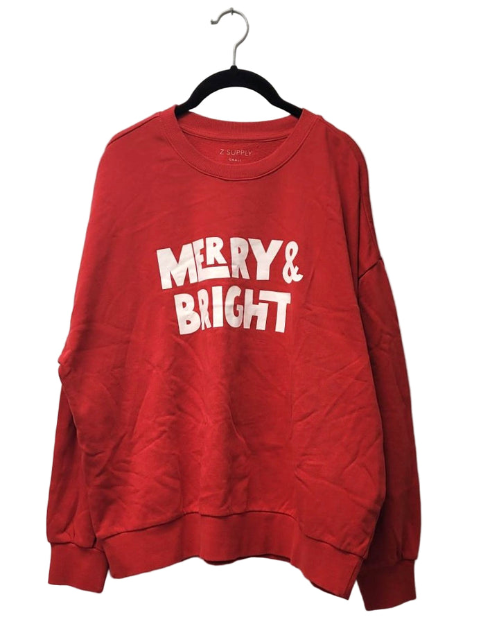 Red Merry and Bright Crewneck Sweatshirt - Size 4/6