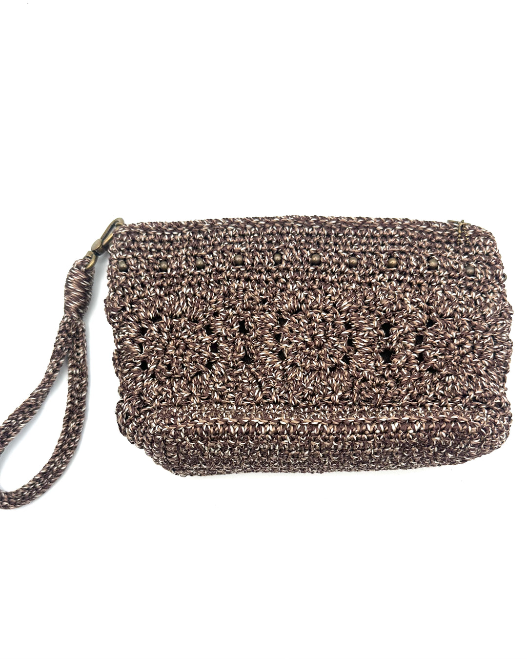 Brown Crochet Wristlet
