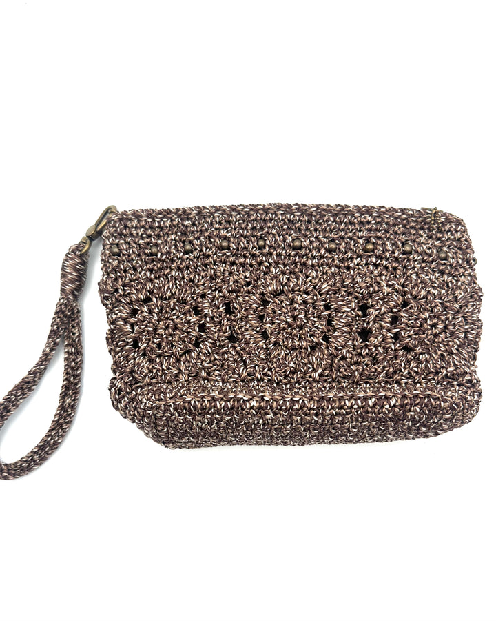 Brown Crochet Wristlet