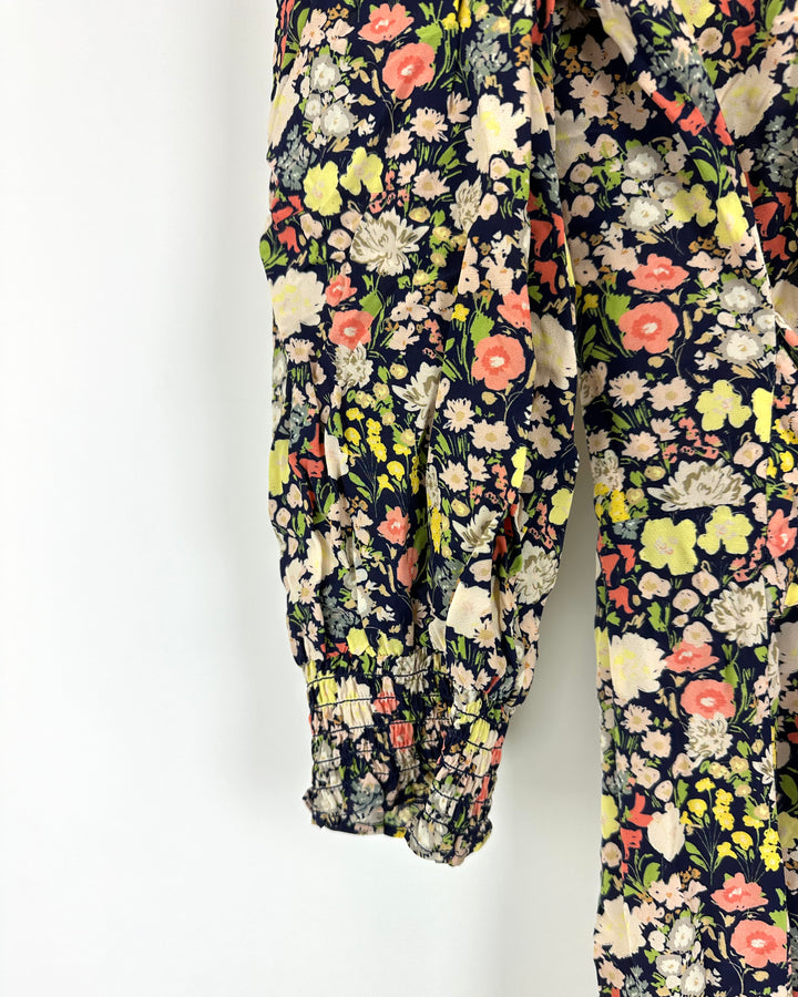 Blue and Multicolor Floral Dress - Size 2/4