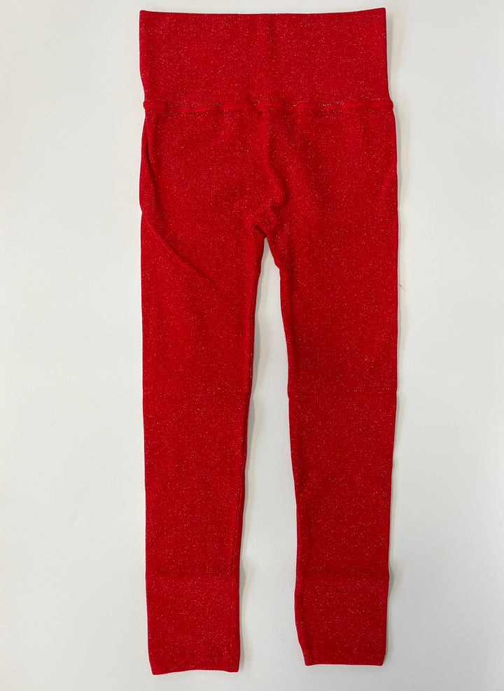 Red Glitter Leggings - Size 00