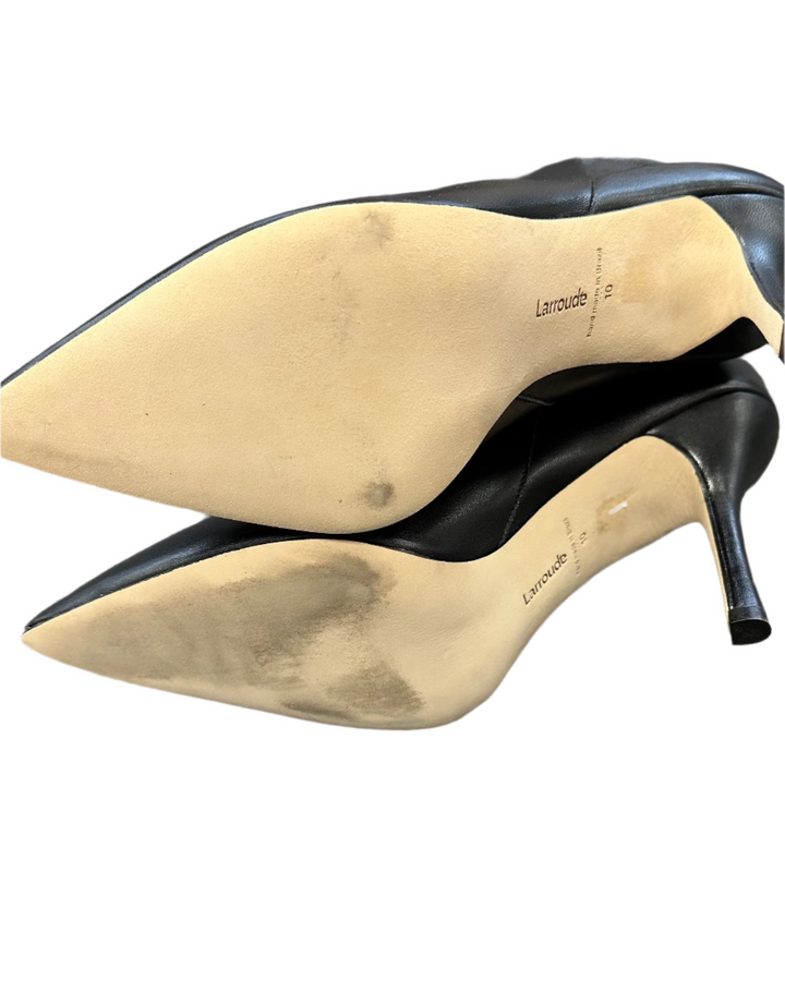 Black Leather Pointed Toe Boots - Size 6, 7, 8, 9, 9.5 and 10