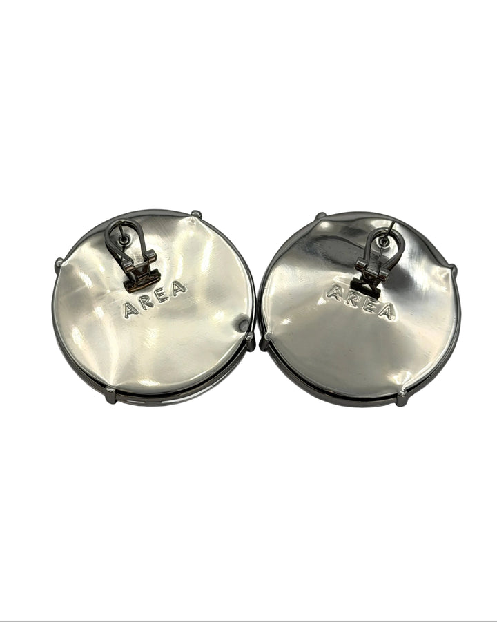 Oversized Round Gemstone A Earrings