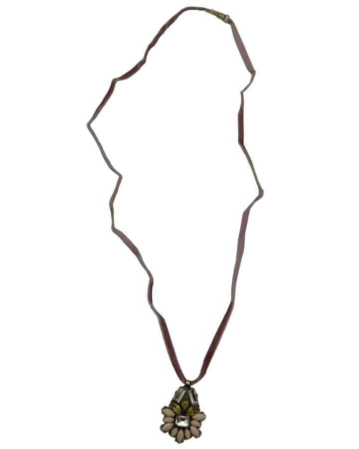 Mauve Velvet Gem Necklace