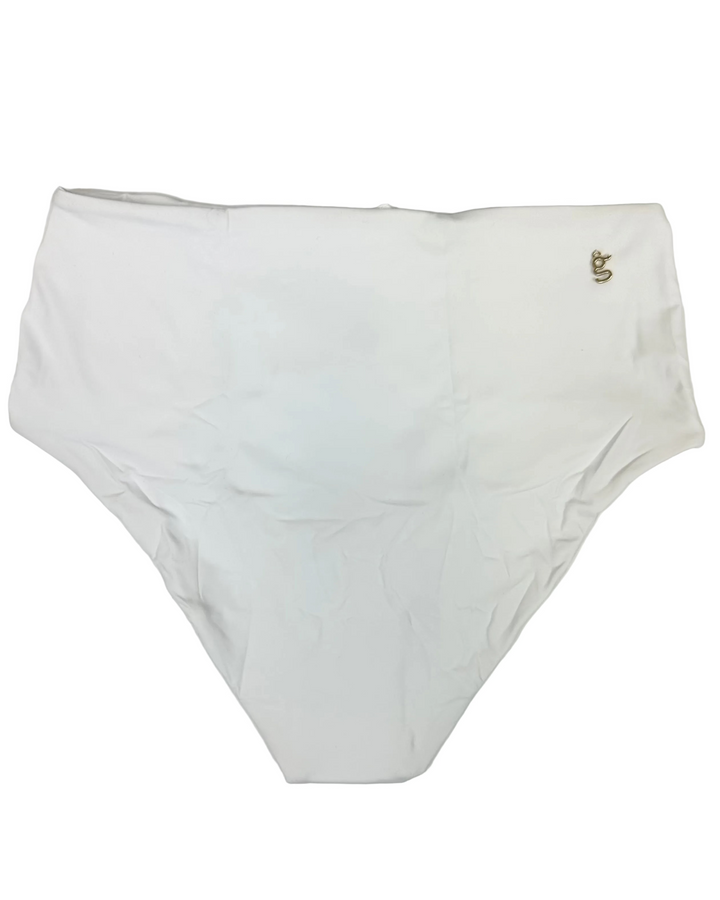 White High Waist Bikini Bottom - Small