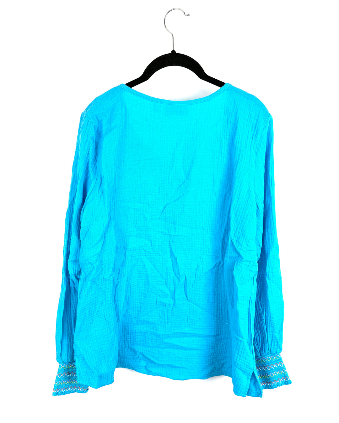 Bright Blue V-Neck Long Sleeve Top - Size 6/8