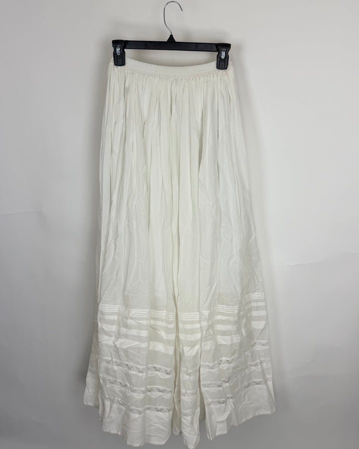 Snowy White Long Flowy Skirt - 0/2, 2/4