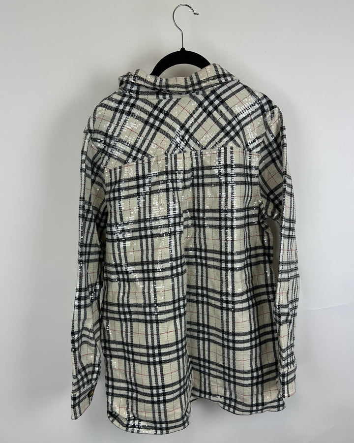 Plaid Sequin Shacket - Size 6/8