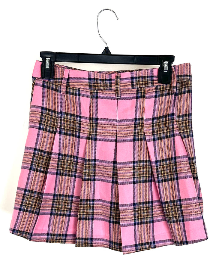Pink Plaid Skirt - Size 4/6