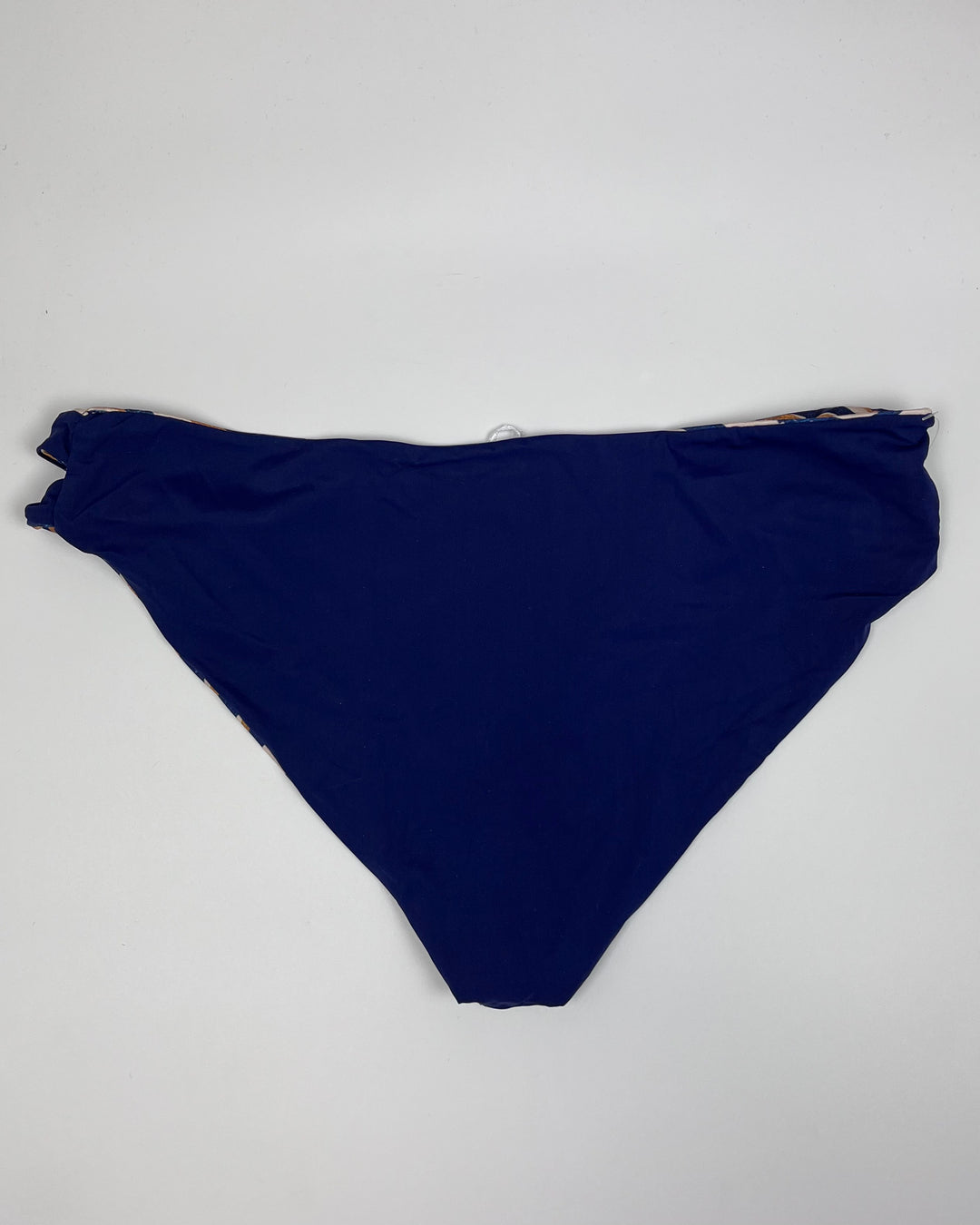 Blue Animal Print Reversible Cut Out Bikini Bottom - Extra Large