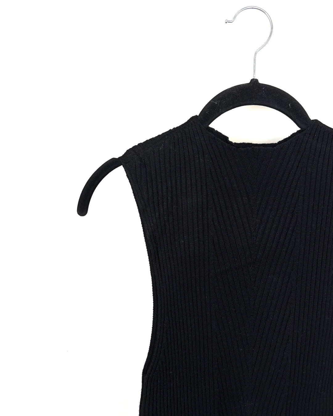 Black Ribbed Knit Tunic Top - Size 2/4