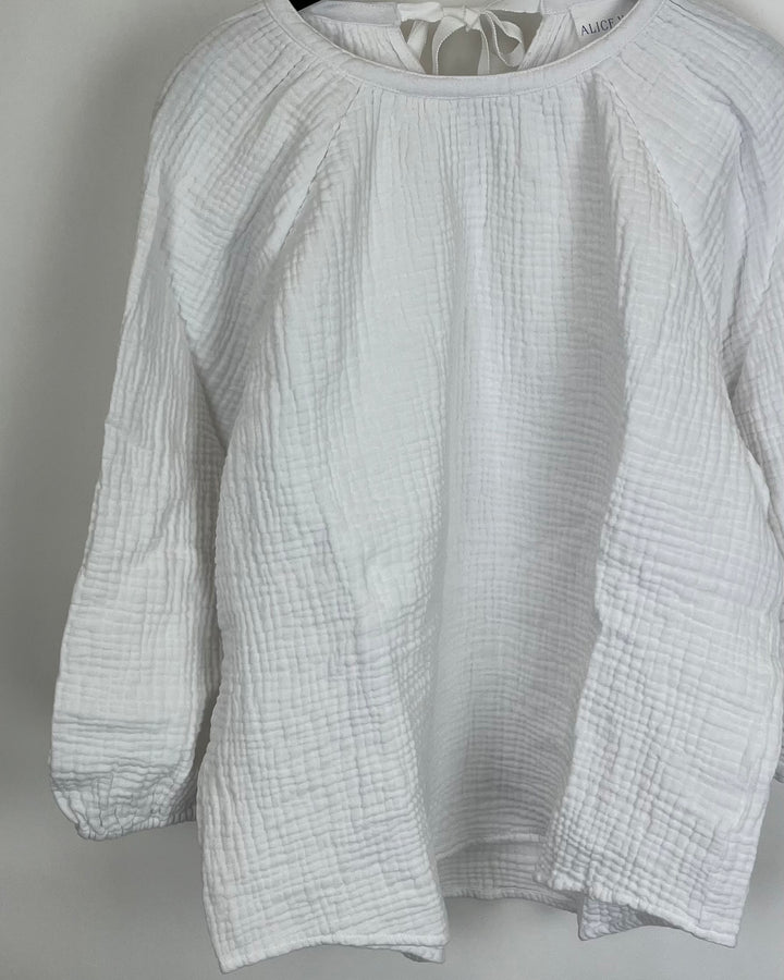 Bright White Textured Top - Size 0/2, 4/6, 8/10, 12/14 and 16