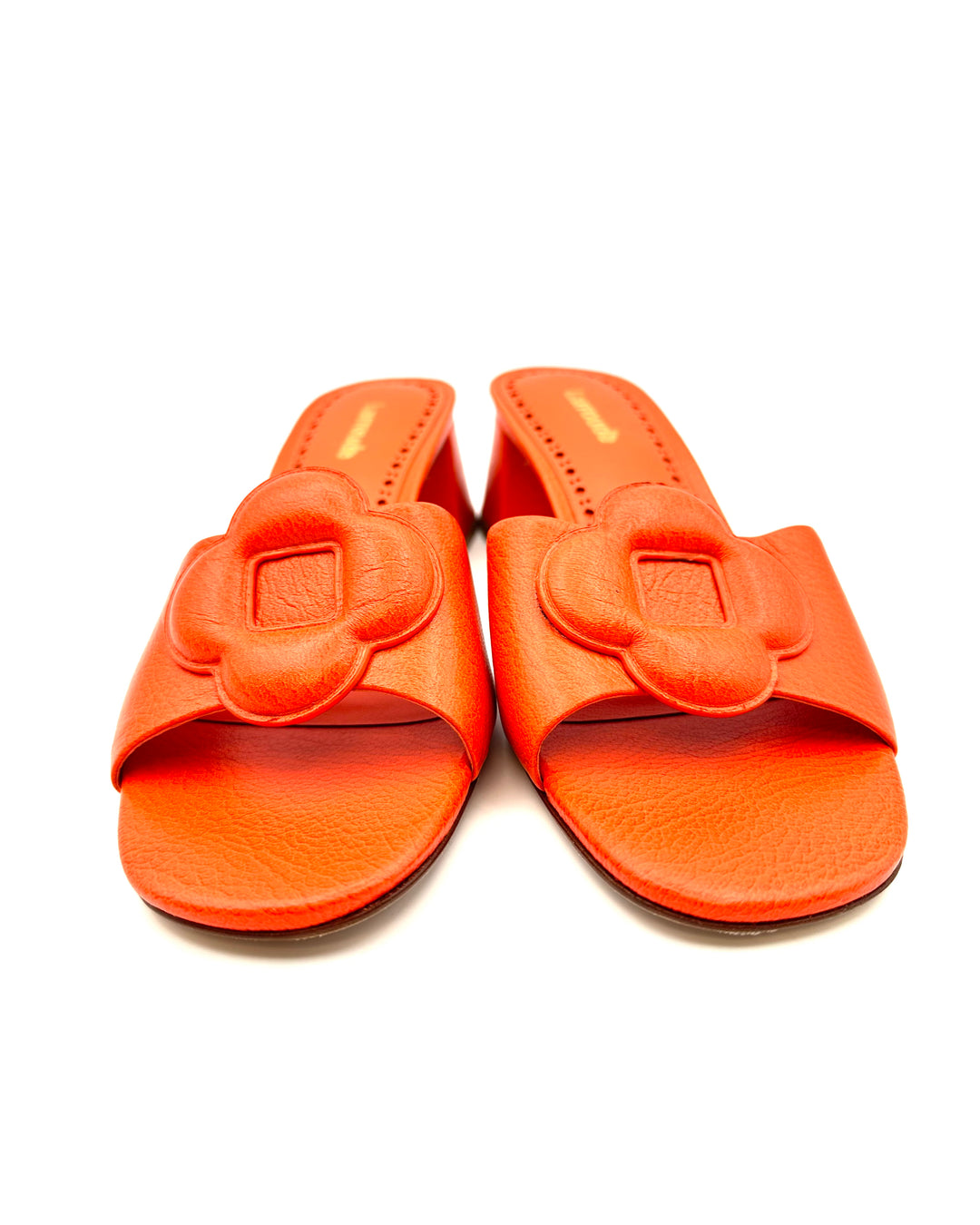 Orange Leather Mule - Size 6.5