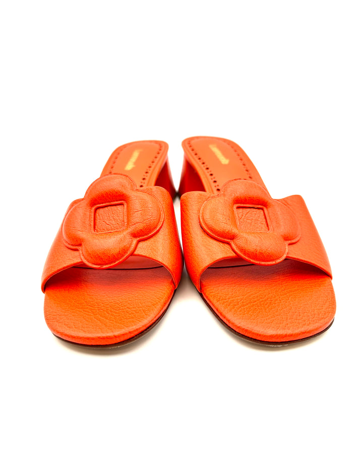 Orange Leather Mule - Size 6.5
