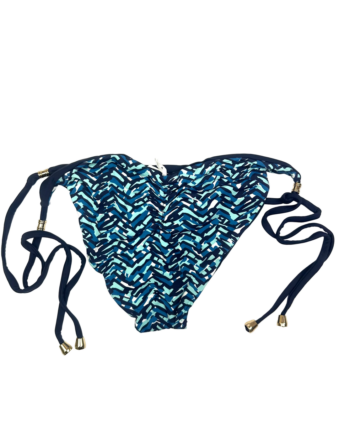Shades of Blue Reversible Scrunch Tie Bikini Bottom - XS, S, M, XL