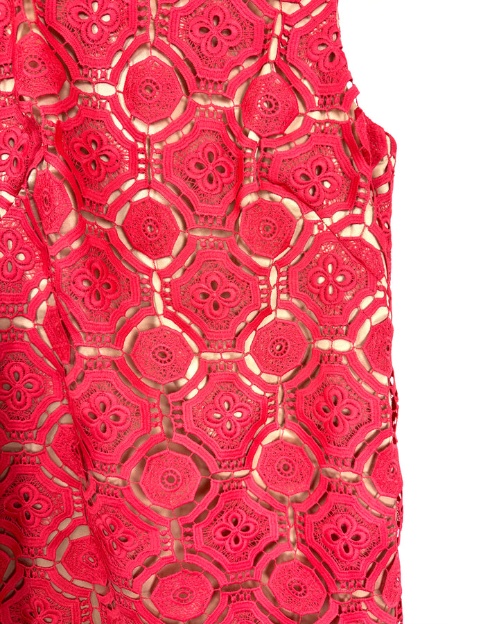 Eliza J Red Lace Overlay Dress - Size 6