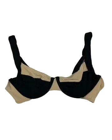 Dark Sand & Black Underwire Bikini Top - XS, S, L