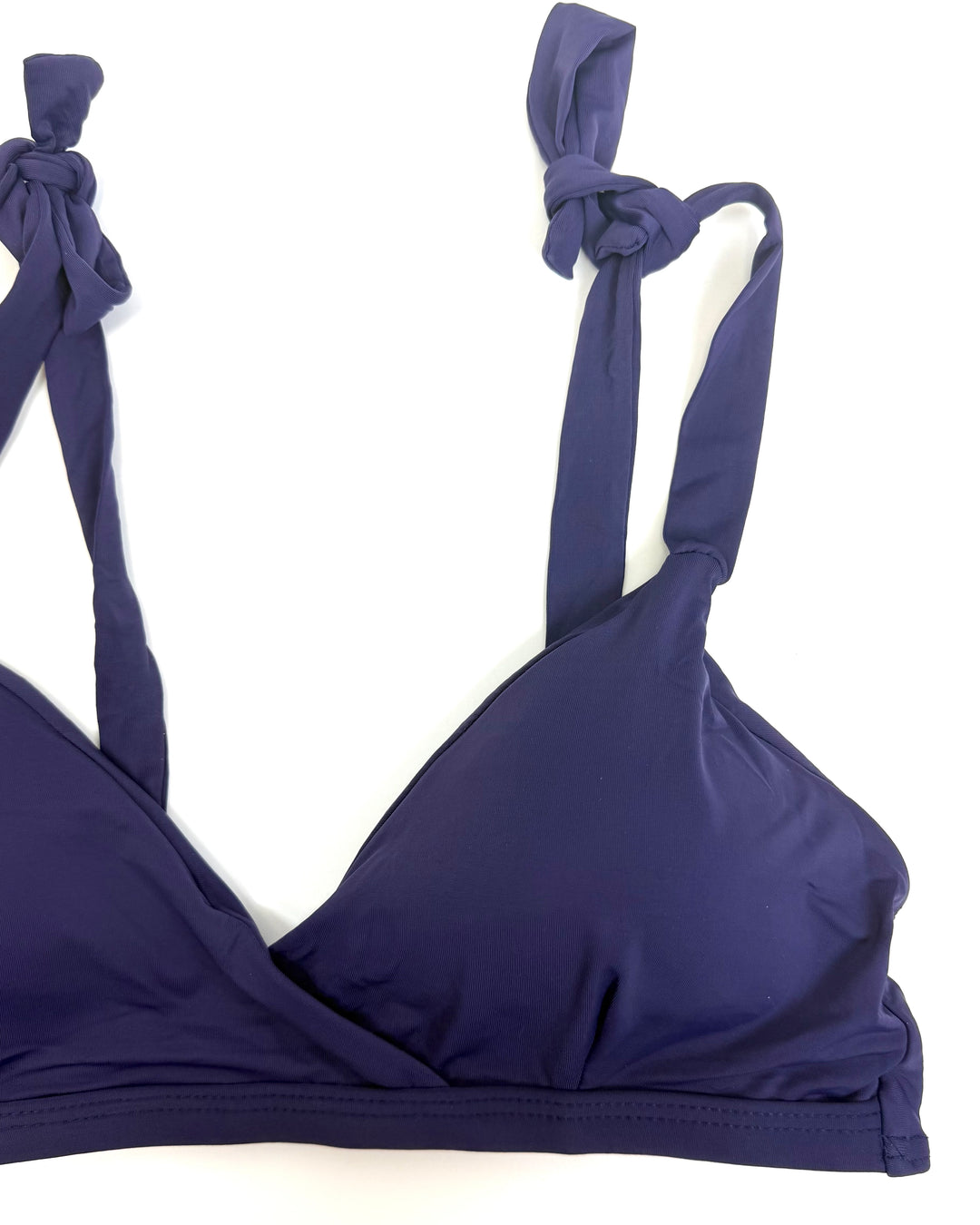 Navy Blue Tie Shoulder Bikini Top - Small