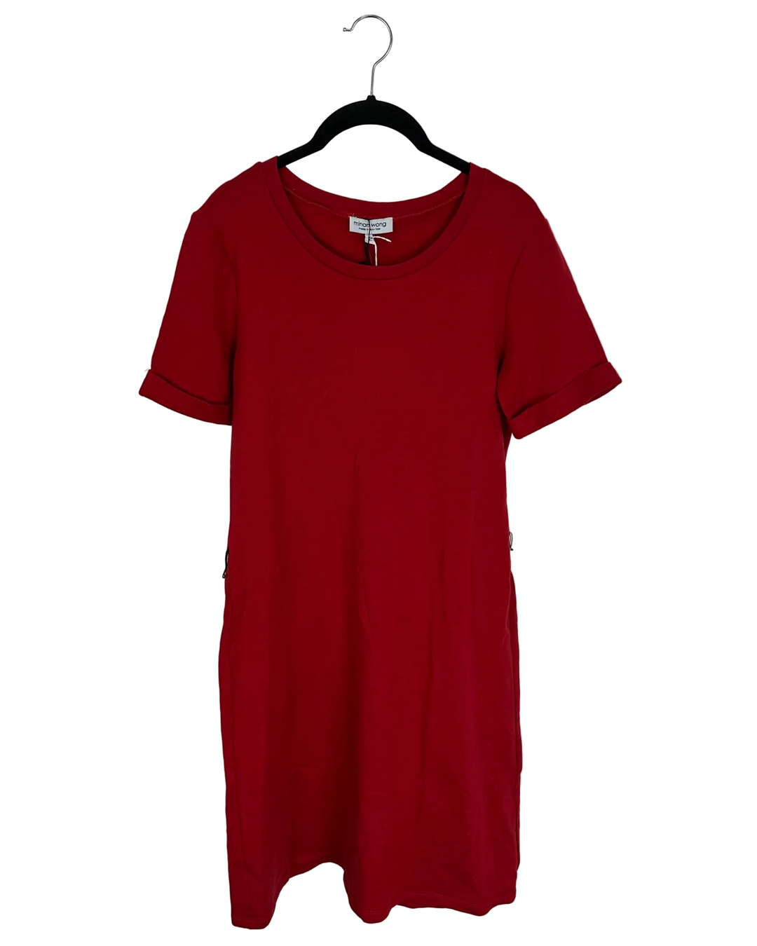 Soft Red Dress With Striped Belt - Size 0-16