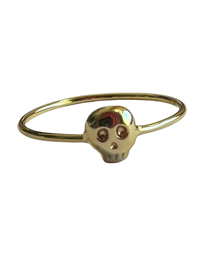 Dainty Gold Skull Ring - Size 7