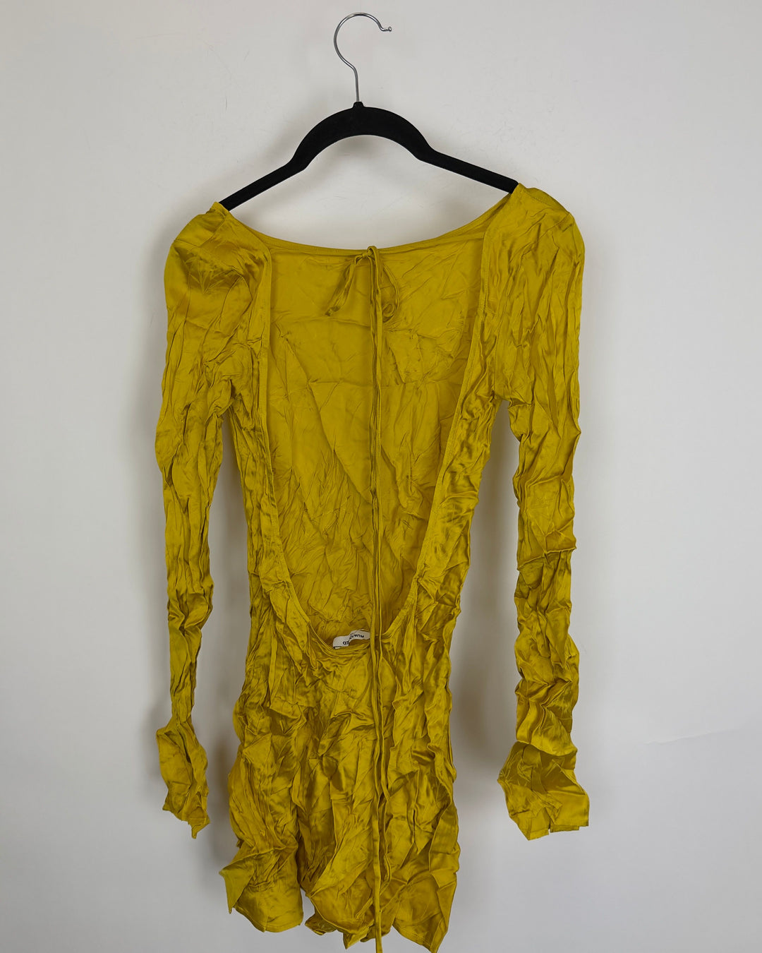 Amber Yellow Long Sleeve Open Back Top - Size 00/0