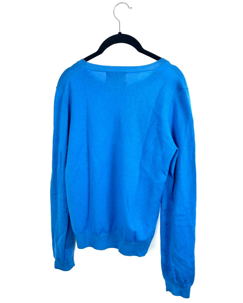 Marcus Lupfer Blue "Kiss Me Quick" Sweater - Size Small