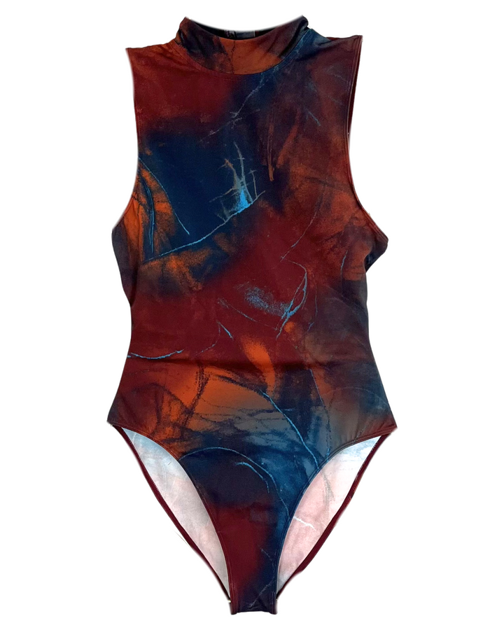 Abstract Print One Piece Swimsuit - XS, S, M, L, XL
