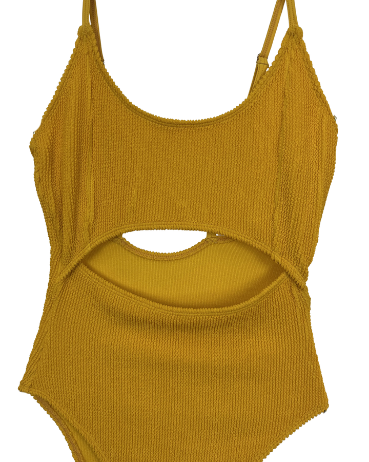 Dark Yellow Textured One Piece - XS, S, M, L, XL