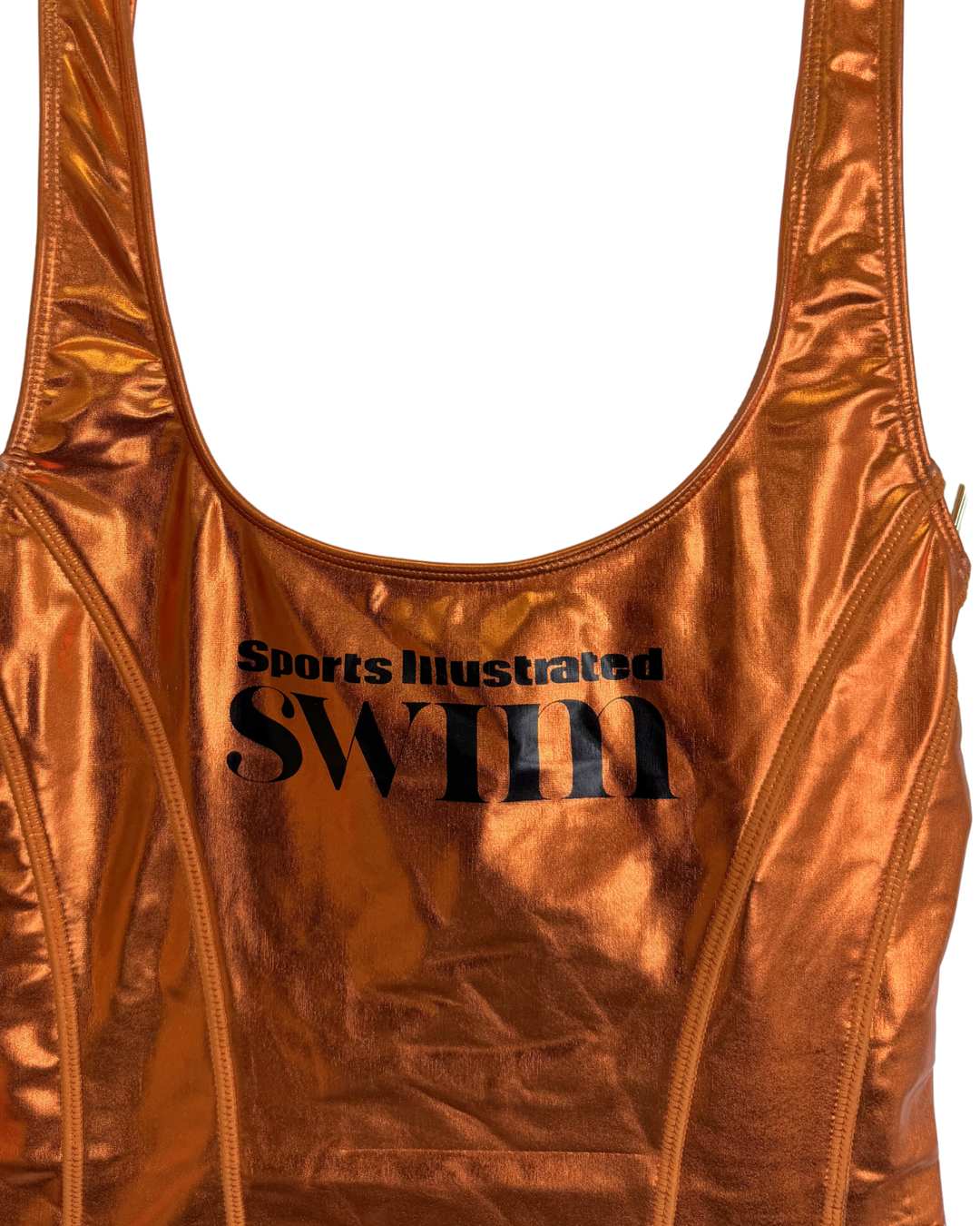 Metallic Dark Orange One Piece Swimsuit - XS, S, M, L, XL