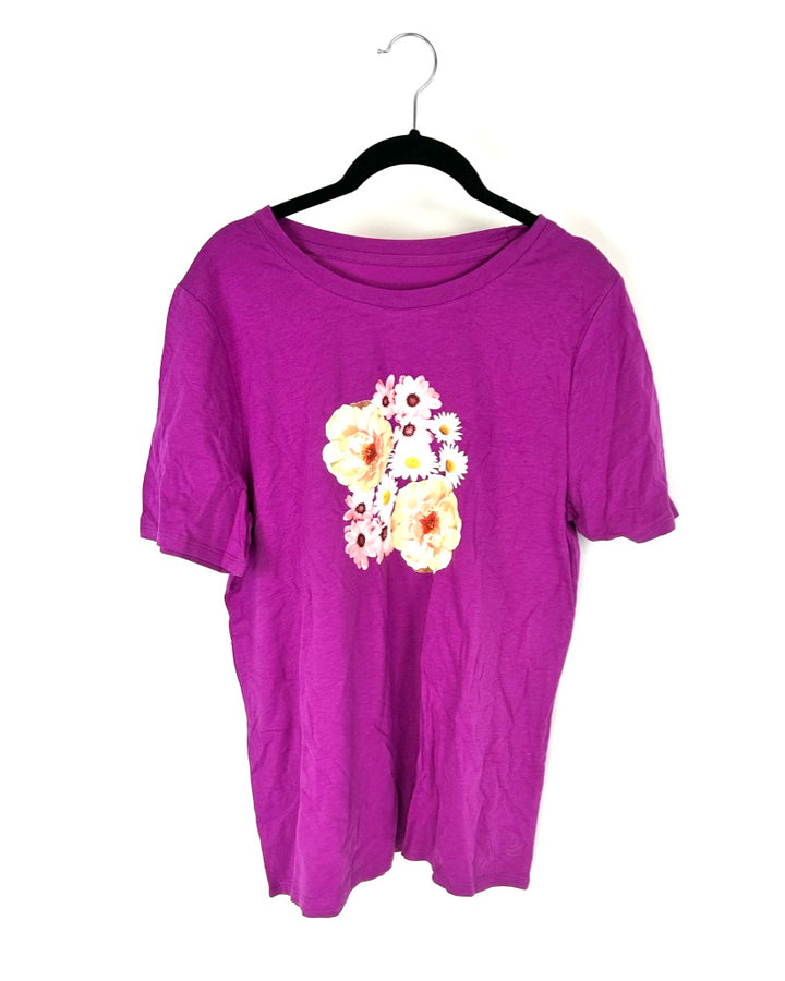 Floral Purple T-Shirt - Size 6/8