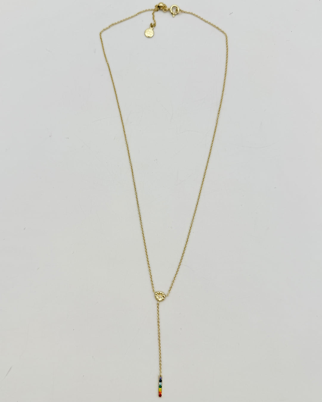 Multi Color Rhinestone Dangling Necklace
