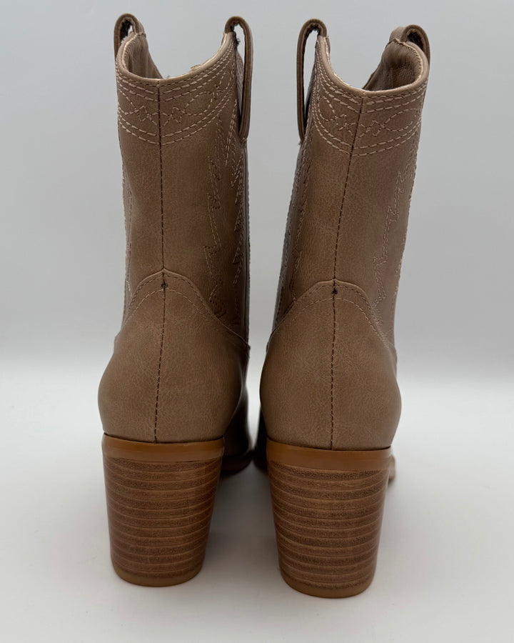 Taupe Cowboy Booties - Size 6