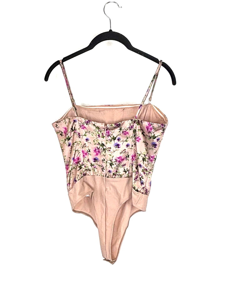 Light Pink Floral Bodysuit - Size 4