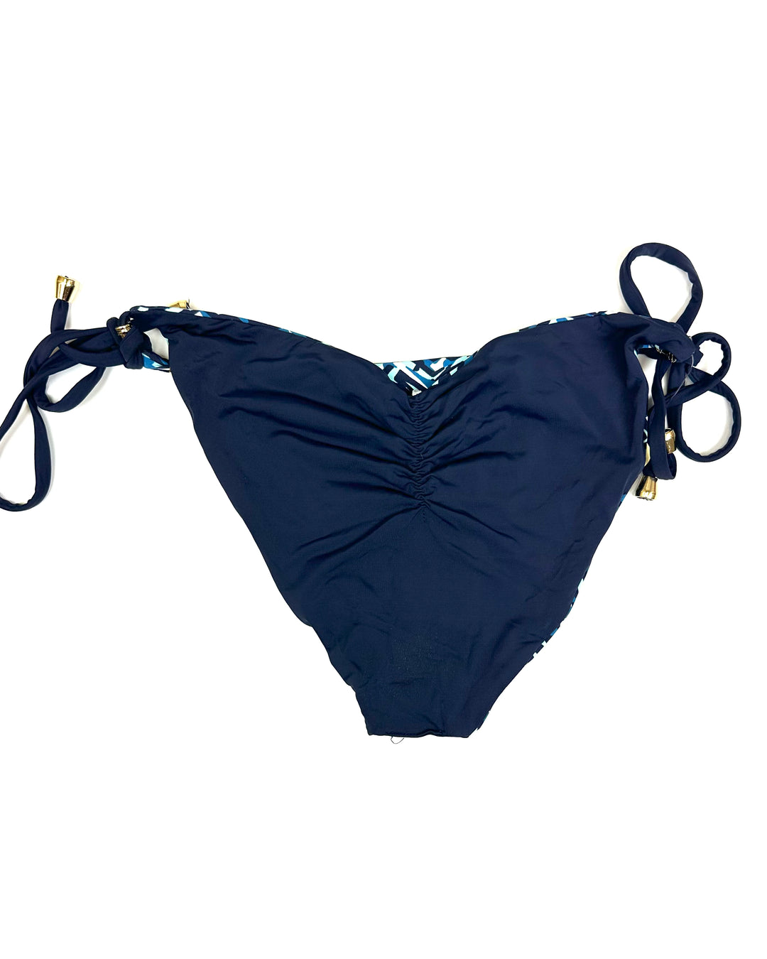 Shades of Blue Reversible Scrunch Tie Bikini Bottom - XS, S, M, XL