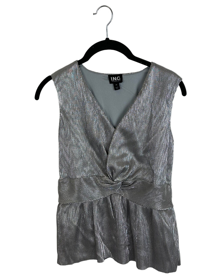 Silver Knotted Tank Top - Size 0/2 & 4/6