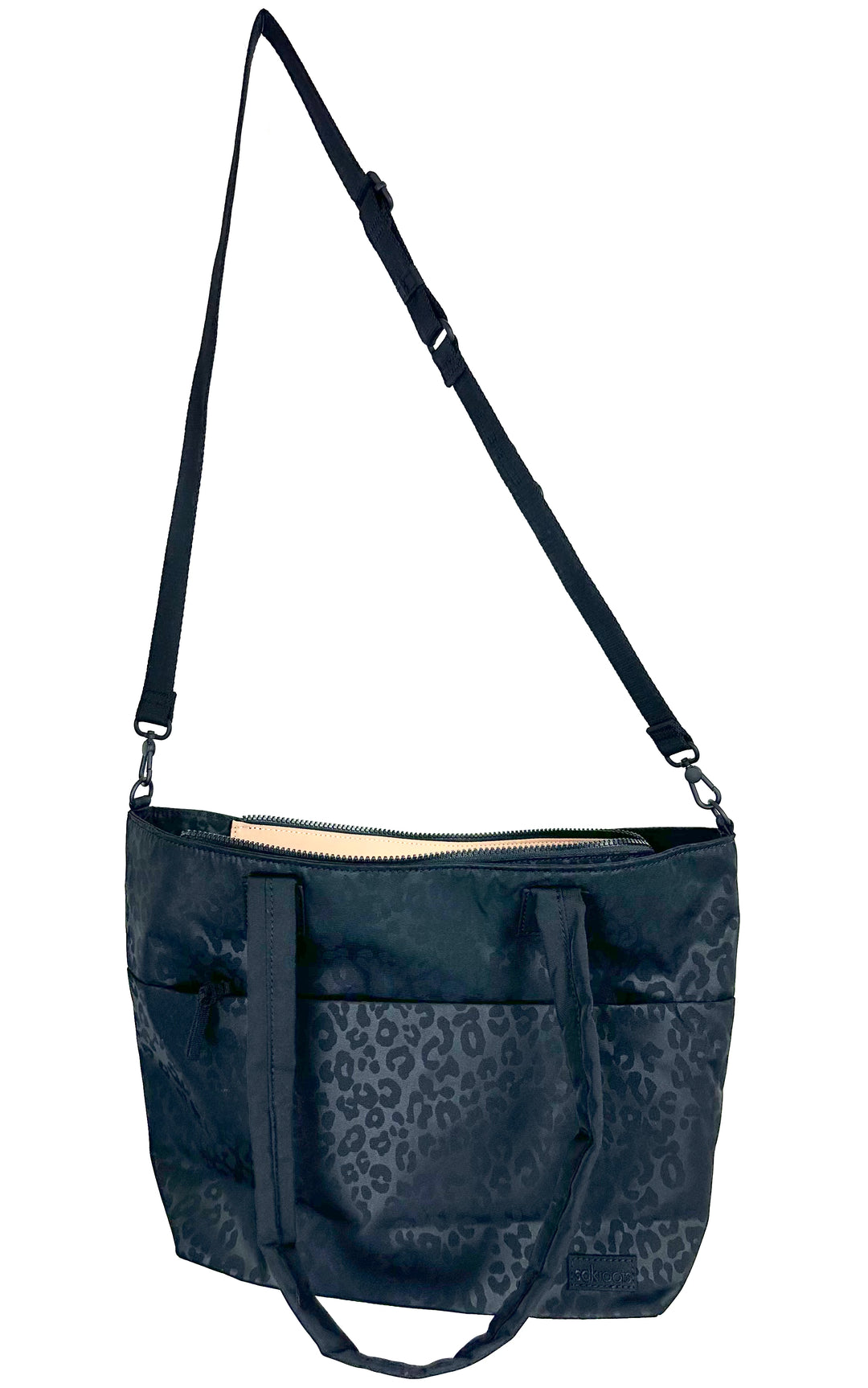 Black Leopard Print Tote Bag