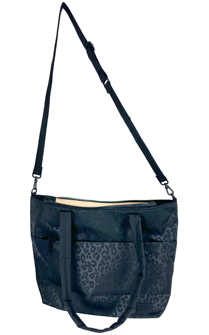Black Leopard Print Tote Bag