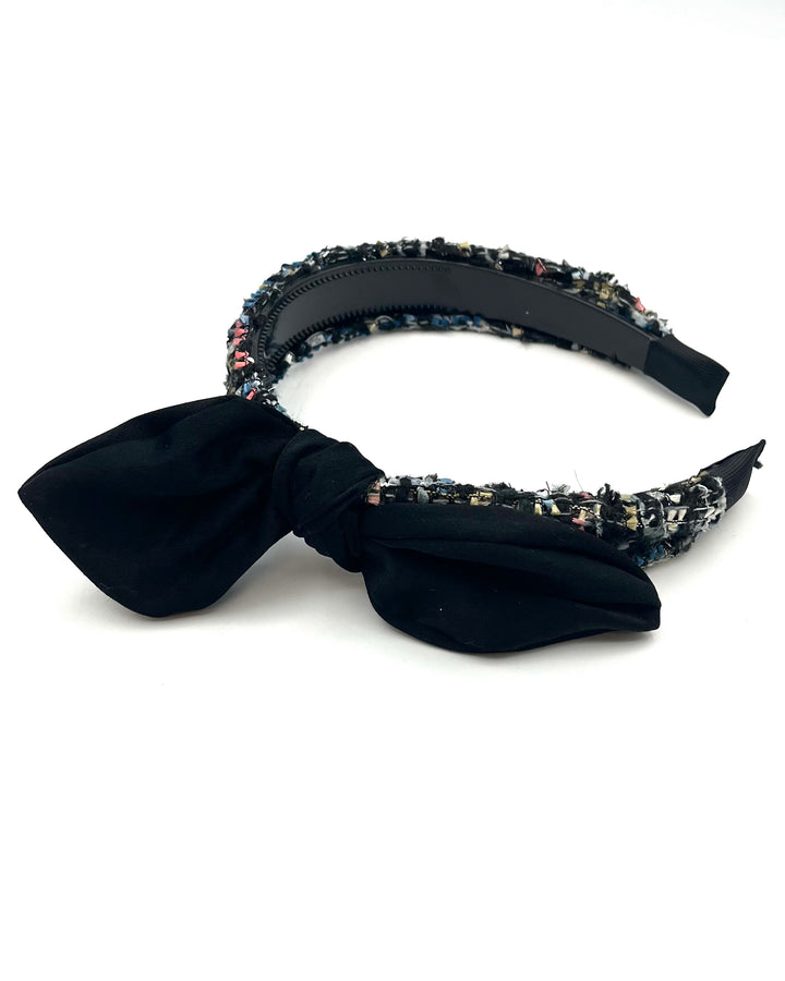Multicolor Tweed Bow Headband