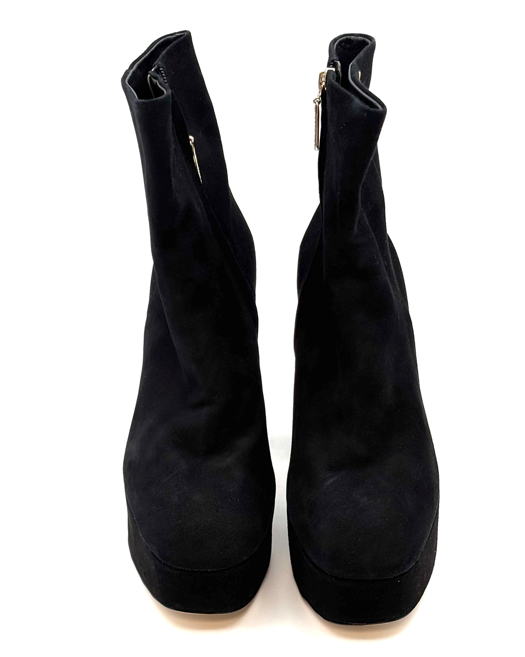 Black Platform Suede Booties - Size 9.5 and 10