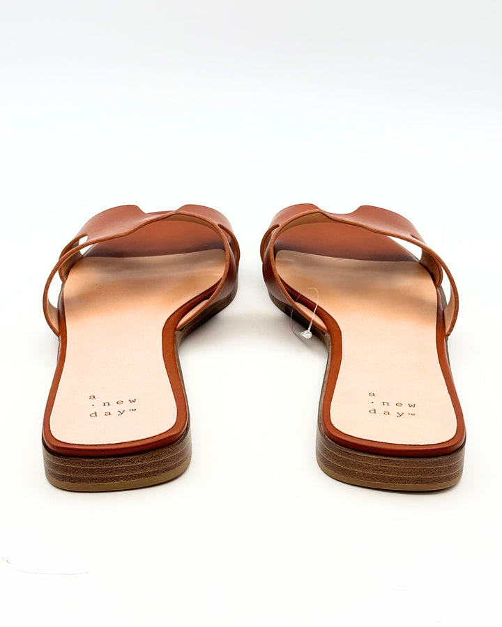 A New Day Brown Slides - Size 8.5