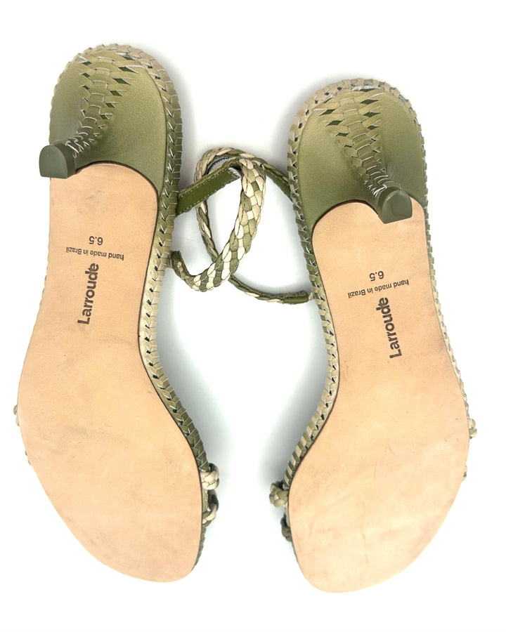 Green Strappy Kitten Heel - Size 6.5